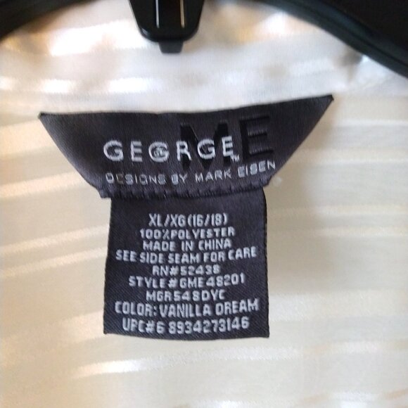 George Designs By Mark Eisen Sheer Long Sleeve Button Down Women’s Dress Shirt - Picture 3 of 3